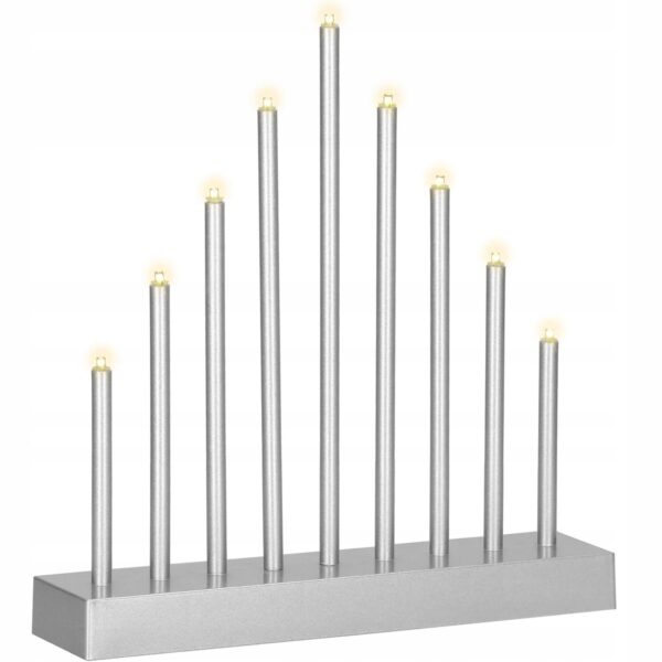 Lumanari decorative de Craciun, 9 becuri tip LED, culoare argintiu - Image 9