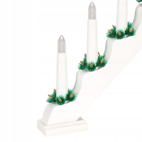 Lumanari decorative de Craciun, stand de lemn, 7 becuri tip LED, culoare alba - Image 10