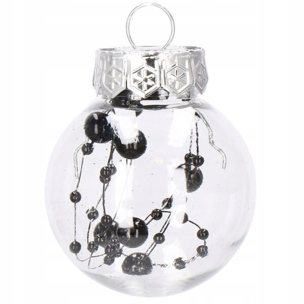 Set globuri de Craciun Inedit, 24 bucati, 5cm, transparente cu interior negru - Image 8