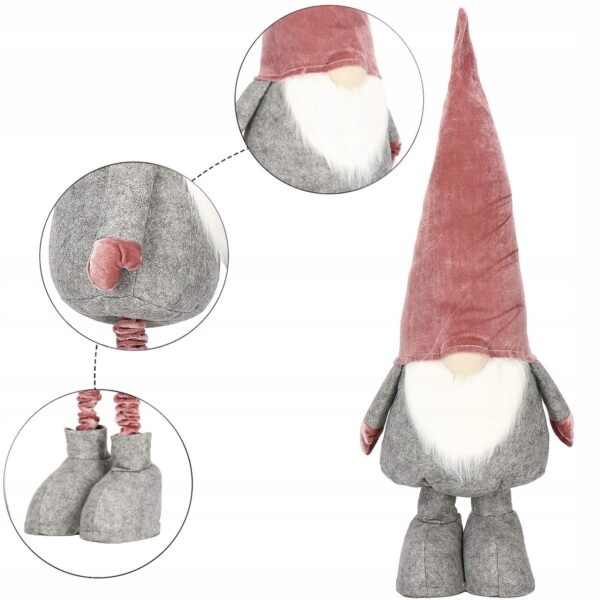 Figurina Craciun, Gnom, picioare telescopice, inaltime extensibila 80-120cm - Image 8