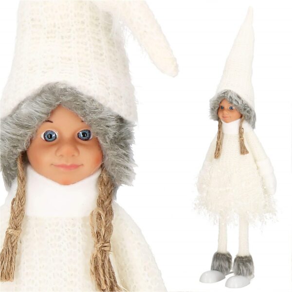 Figurina Craciun, Papusa cu impletituri, inaltime 56cm - Image 7