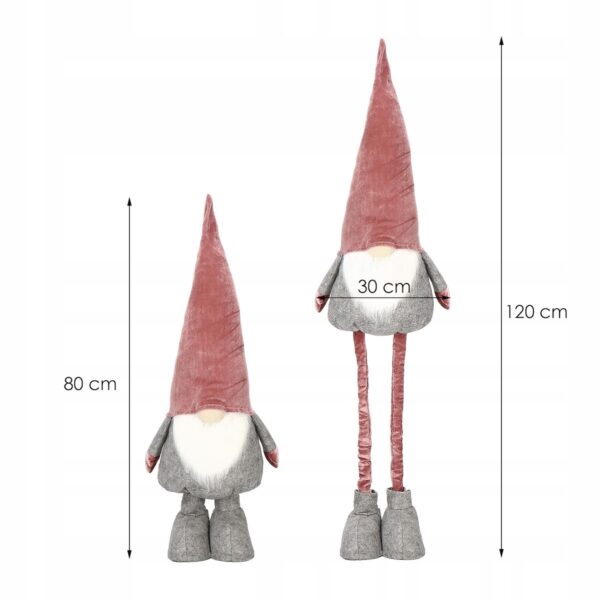 Figurina Craciun, Gnom, picioare telescopice, inaltime extensibila 80-120cm - Image 6