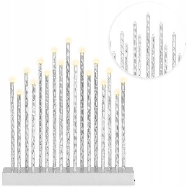 Lumanari decorative de Craciun, 17 becuri tip LED, culoare argintiu - Image 12