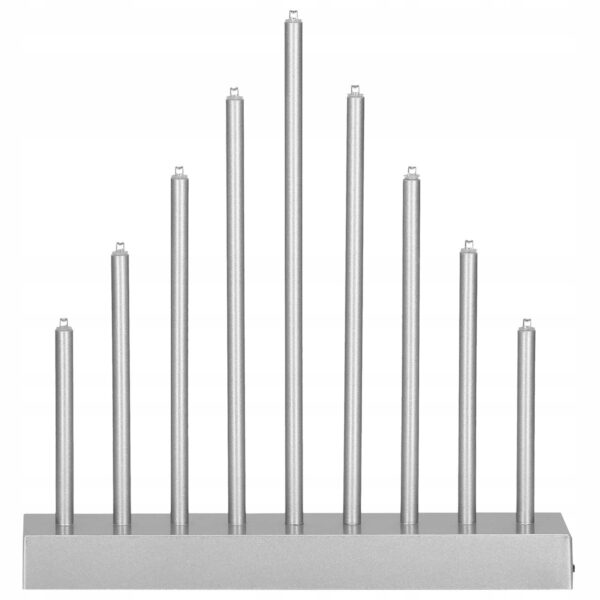 Lumanari decorative de Craciun, 9 becuri tip LED, culoare argintiu - Image 11