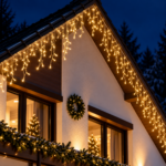 Fényfüggöny girland 300 LED-del, 12 m, beltéri/kültéri használatra, meleg sárga fény