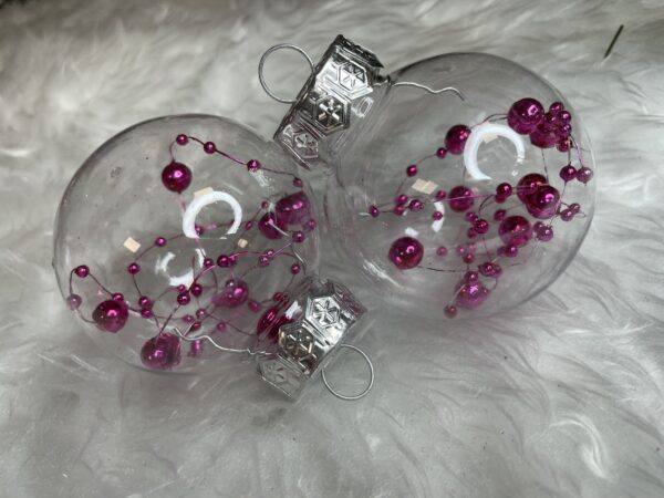 Set globuri de Craciun Inedit, 30 bucati, 6cm, transparente si roz - Image 27