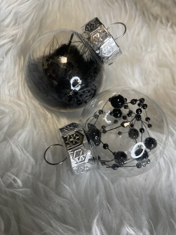 Set globuri de Craciun Inedit, 24 bucati, 5cm, transparente cu interior negru - Image 25