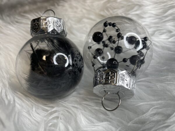 Set globuri de Craciun Inedit, 24 bucati, 5cm, transparente cu interior negru - Image 26