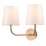 Plafoniera dubla Sersimo Ariop, tip soclu E14, putere maxima 2x28W, aurie