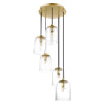 (DL) Pendul Sersimo Thastis, soclu E14, 5x28W, 95cm, auriu