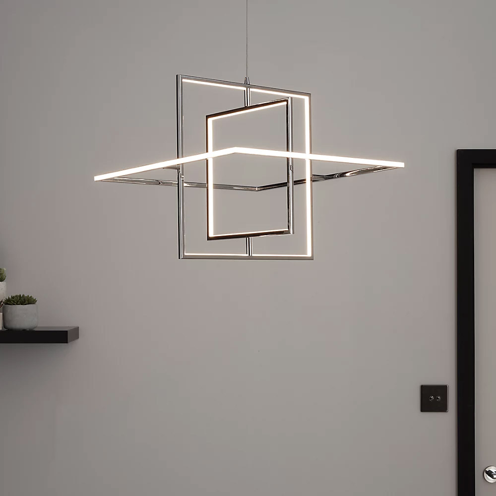 (DL) Pendul Sersimo Kolman, LED, 1700lm, 30W, 156cm, argintiu cromat - Image 2