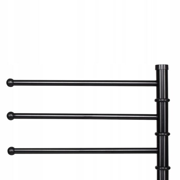 ÚJRACSOMAGOLT TERMÉK: Törülközőtartó 3 karral, magassága 86 cm, fekete - Image 4
