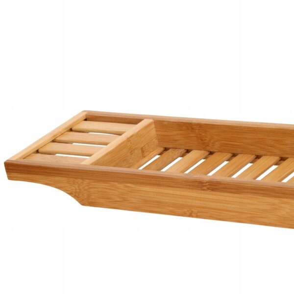 Raft cu tava pentru cada din bambus natural Sersimo 1022, fixa, 70x15cm - Image 2