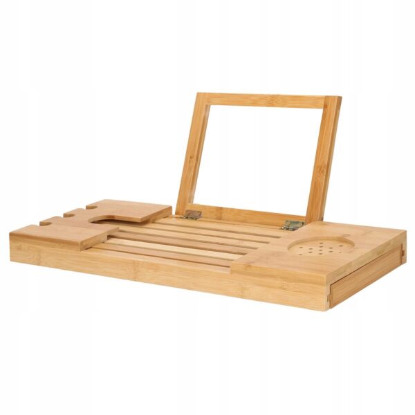 Sersimo 1023 natúr bambusz kádtálca polc, kihúzható, 50-93x15cm - Image 16