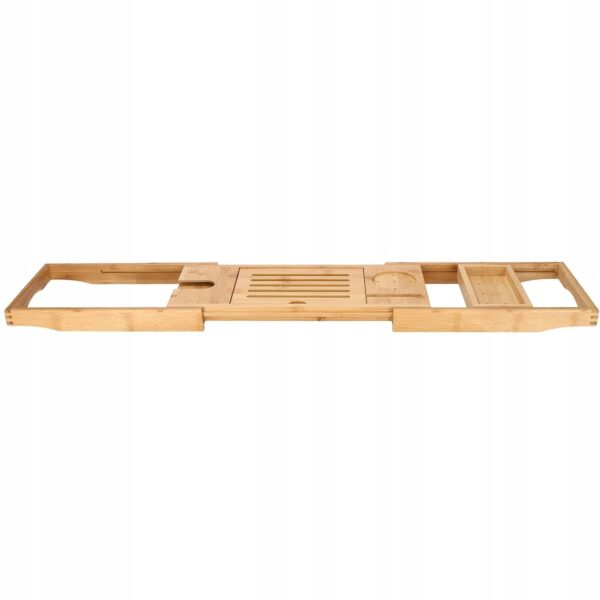 Sersimo 1025 natúr bambusz kádtálca polc, kihúzható, 75-111x23cm - Image 3