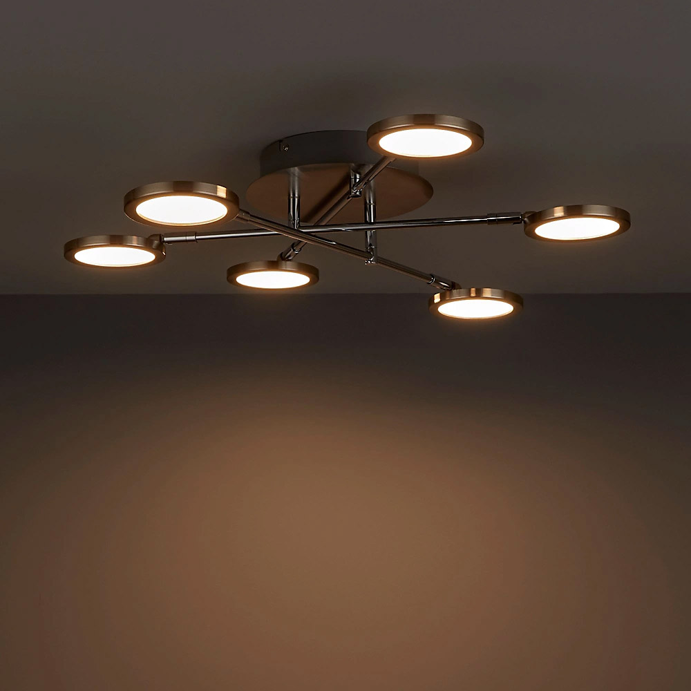 Plafoniera Sersimo Ekvium, LED, 75W, 2100lm, 60cm, cromata - Image 2
