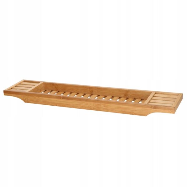 Raft cu tava pentru cada din bambus natural Sersimo 1022, fixa, 70x15cm - Image 10