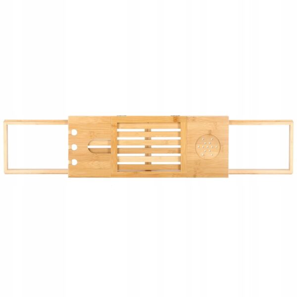 Sersimo 1023 natúr bambusz kádtálca polc, kihúzható, 50-93x15cm - Image 6