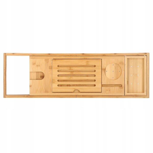 Sersimo 1025 natúr bambusz kádtálca polc, kihúzható, 75-111x23cm - Image 11