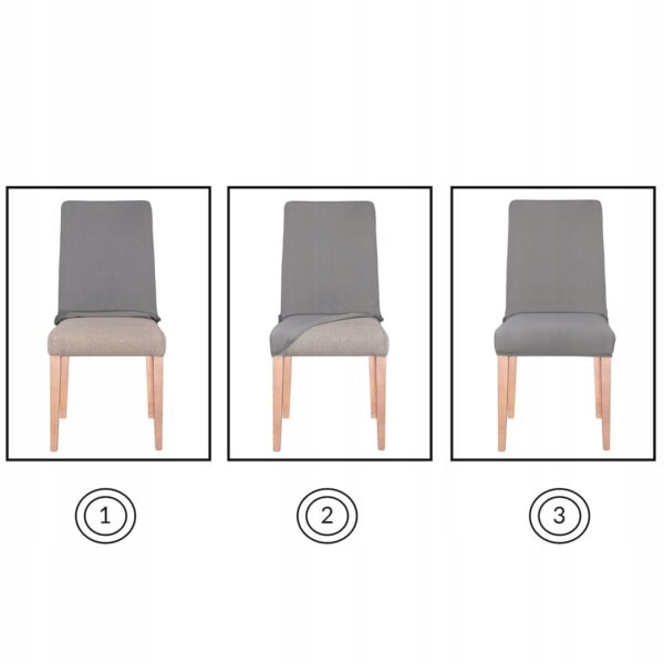 Husa universala pentru scaun, marime universala, poliester si spandex, 45 cm x 60 cm, romburi, gri albastru - Image 9
