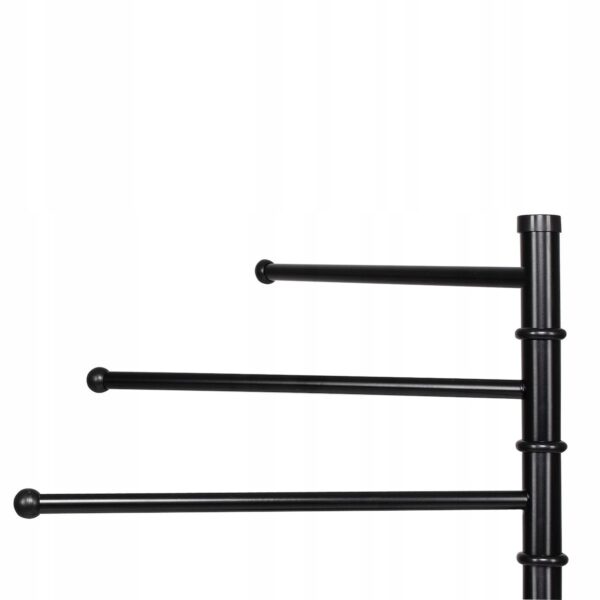 ÚJRACSOMAGOLT TERMÉK: Törülközőtartó 3 karral, magassága 86 cm, fekete - Image 5