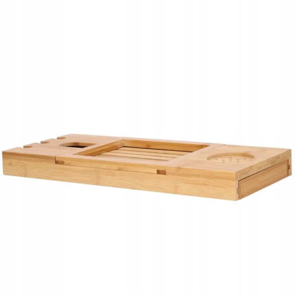 Sersimo 1023 natúr bambusz kádtálca polc, kihúzható, 50-93x15cm - Image 14