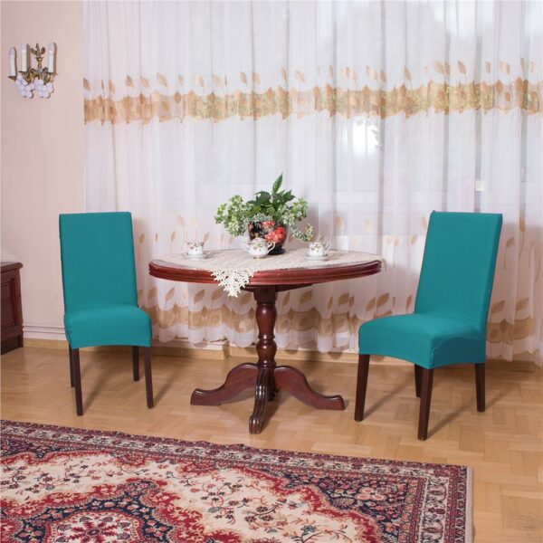 Univerzális székhuzat, egy méret mindenkinek, poliészter és spandex, 45 cm x 60 cm, sötétkék - Image 3