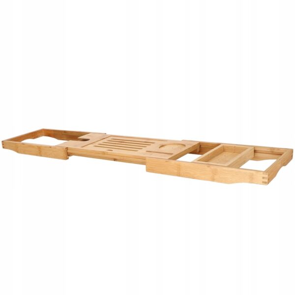 Sersimo 1025 natúr bambusz kádtálca polc, kihúzható, 75-111x23cm - Image 6