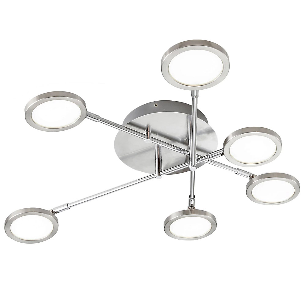 Plafoniera Sersimo Ekvium, LED, 75W, 2100lm, 60cm, cromata