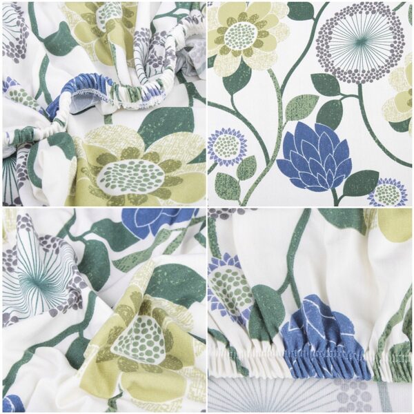 Set 4 huse universale pentru scaun, marime universala, poliester si spandex, 45 cm x 60 cm, imprimeu floral, gri - Image 6