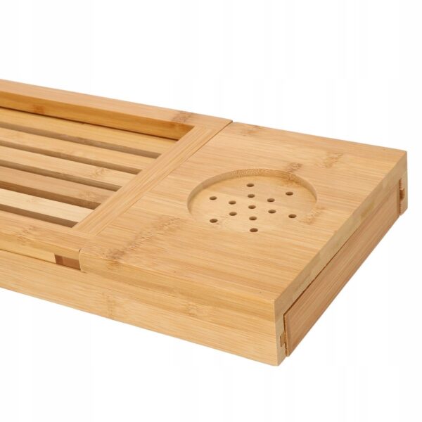 Sersimo 1023 natúr bambusz kádtálca polc, kihúzható, 50-93x15cm - Image 11