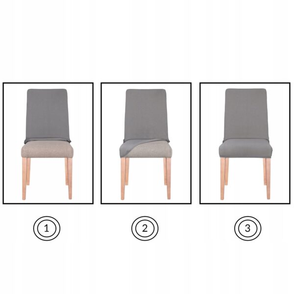 Set 4 huse universale pentru scaun, marime universala, poliester si spandex, 45 cm x 60 cm, bleumarin inchis - Image 4