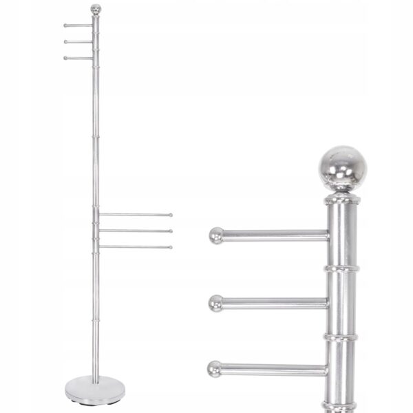 Suport cuier Sersimo pentru prosoape sau haine cu 6 brate, inaltime 176cm, cromat - Image 4