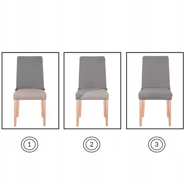 Set 4 huse universale pentru scaun, marime universala, poliester si spandex, 45 cm x 60 cm, bleumarin intens - Image 7