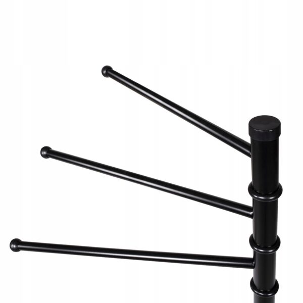 ÚJRACSOMAGOLT TERMÉK: Törülközőtartó 3 karral, magassága 86 cm, fekete - Image 9
