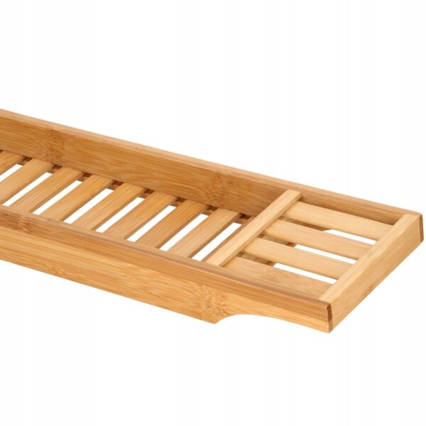 Raft cu tava pentru cada din bambus natural Sersimo 1022, fixa, 70x15cm - Image 8