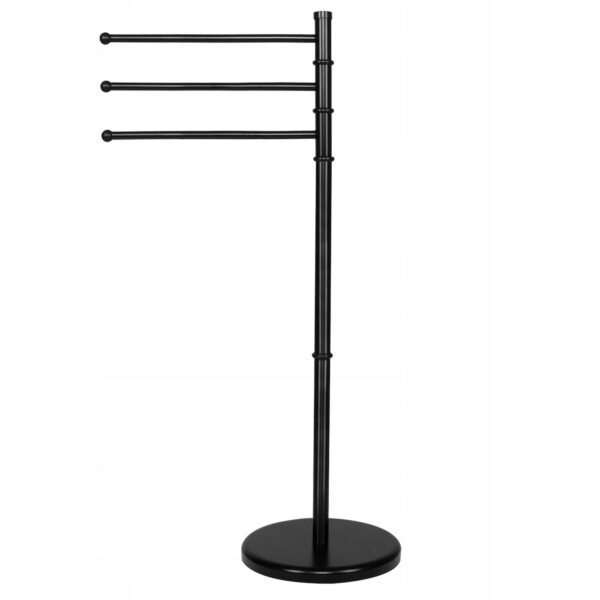 ÚJRACSOMAGOLT TERMÉK: Törülközőtartó 3 karral, magassága 86 cm, fekete - Image 10