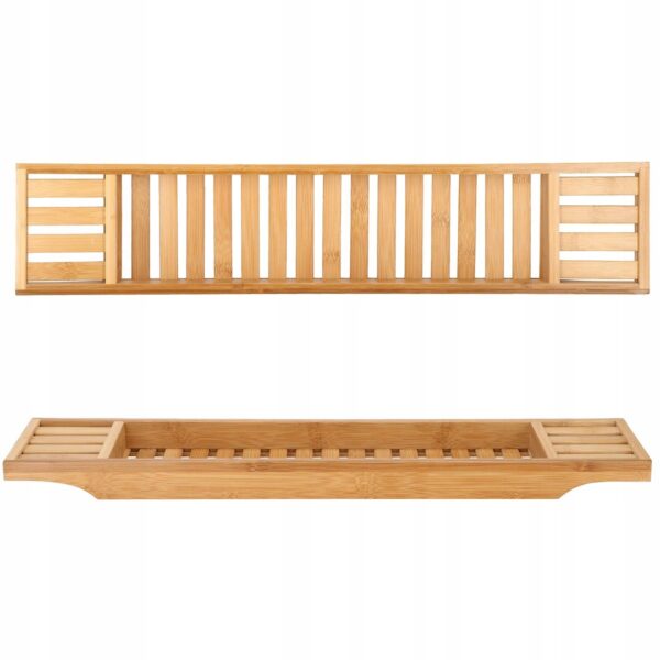 Raft cu tava pentru cada din bambus natural Sersimo 1022, fixa, 70x15cm - Image 9