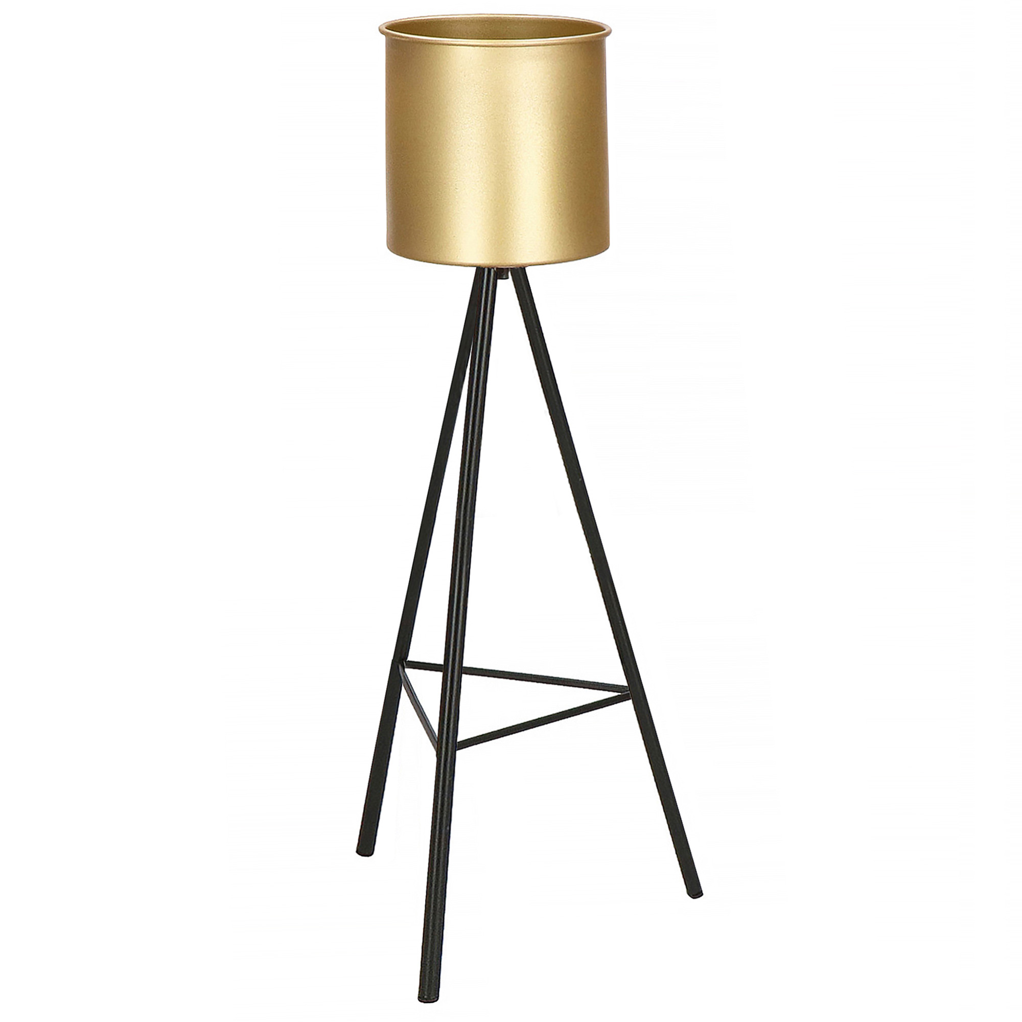 (DL) Suport ghiveci metalic negru auriu cu suport trepied, inaltime 46cm - Image 2