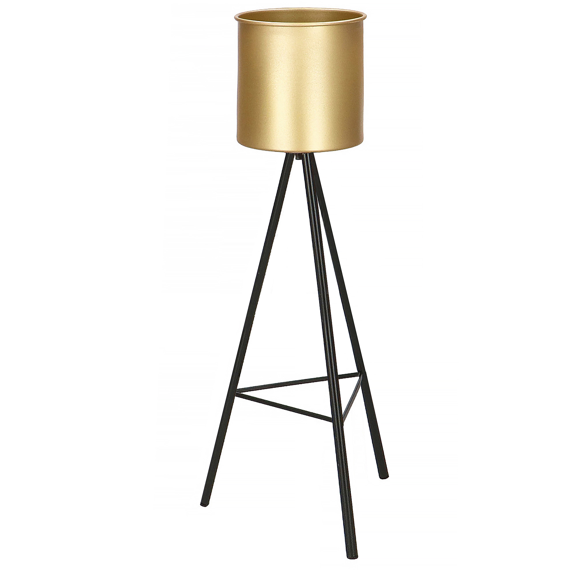 (DL) Suport ghiveci metalic negru auriu cu suport trepied, inaltime 46cm - Image 3