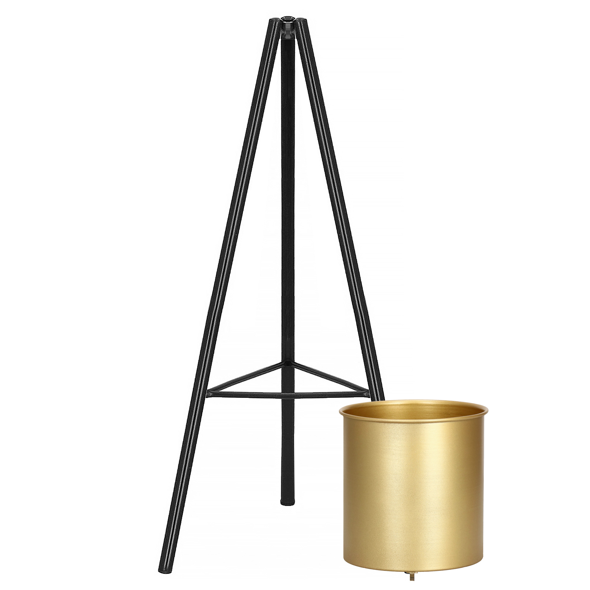 (DL) Suport ghiveci metalic negru auriu cu suport trepied, inaltime 46cm - Image 11