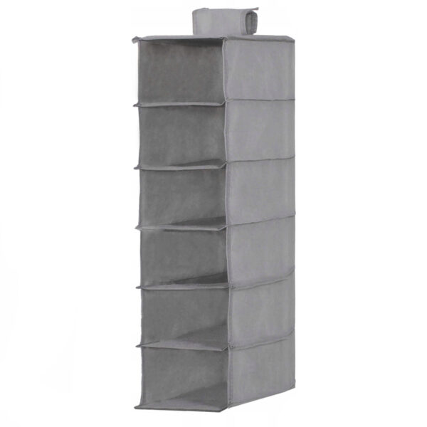 Organizator dulap Sersimo, 6 compartimente, textil, 120cm, gri - Image 2