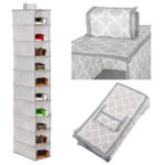 Organizator dulap Sersimo, 10 compartimente, textil, 120cm, gri bej