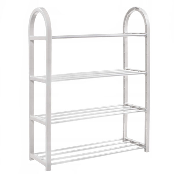 Pantofar PVC si metal, Sersimo cu 4 rafturi, 64x50cm, argintiu - Image 2