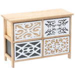(DL) Comoda Sersimo Chic, 4 sertare, 28x48x68cm, fag/multicolor