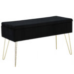 Fotoliu Sersimo Loft, tapitat cu velur, 30x40x75cm, negru