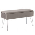 Fotoliu Sersimo Loft, tapitat cu velur, 30x40x75cm, gri