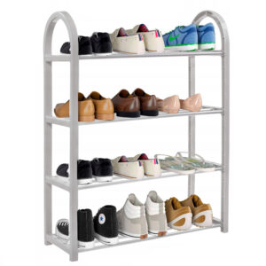 Pantofar PVC si metal, Sersimo cu 4 rafturi, 64x50cm, argintiu