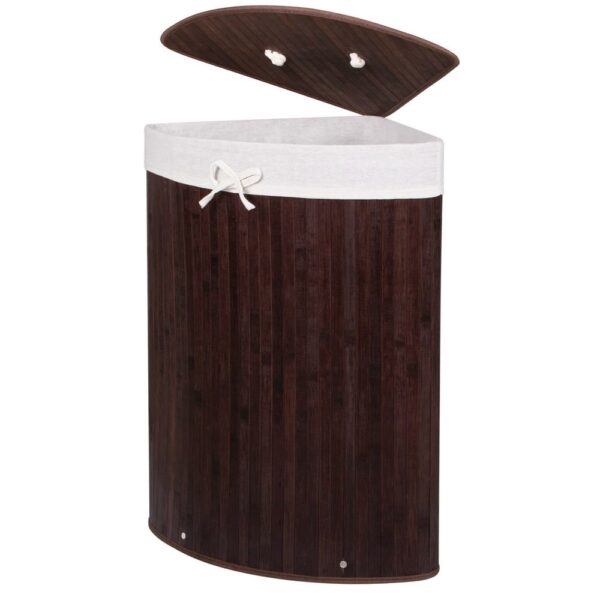 (DL) Cos rufe pentru colt Sersimo HA64, 1 compartiment, 73 L, 60x47 cm, bambus maro - Image 2