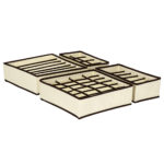 4 db-os rendszerező készlet Sersimo fiók zokni/fehérnemű, krém